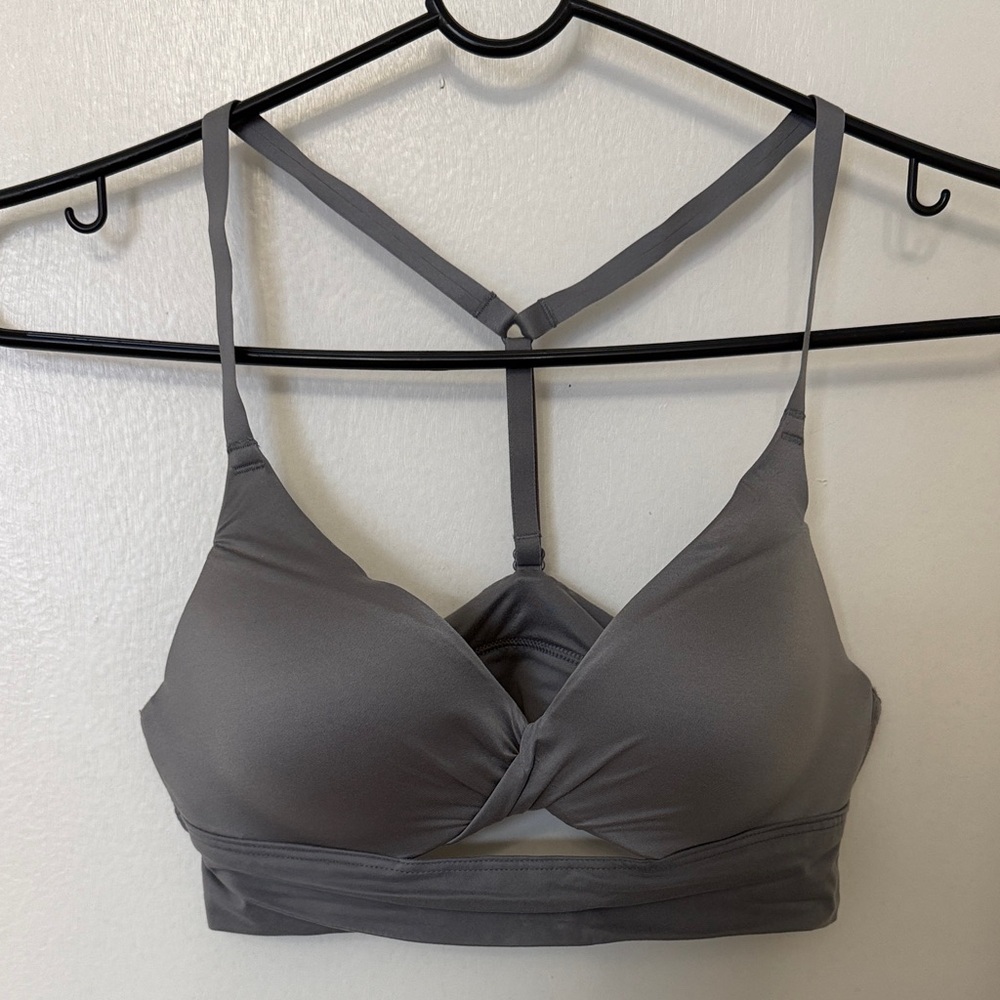 Grey Twist Front Style bra